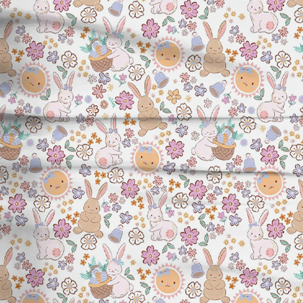 Easter Bunny Flower Two-Piece Pajama Set For Kids