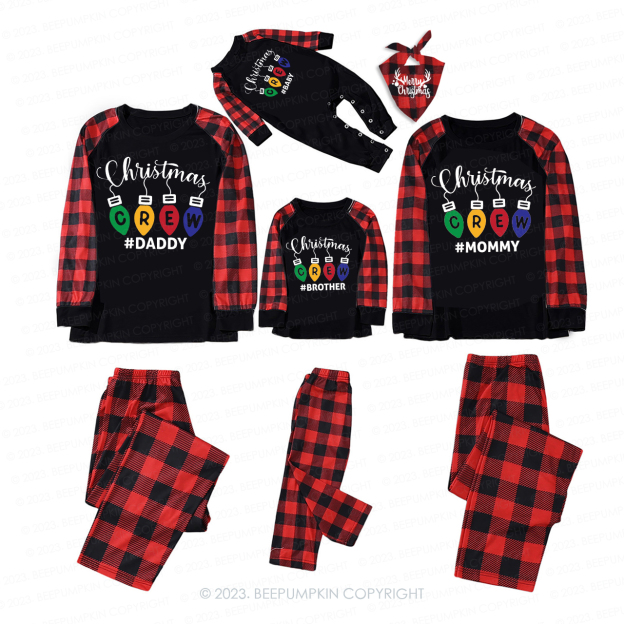 Personalized Christmas Crew Lights Family Matching Pajamas Beepumpkin