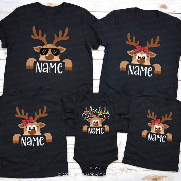 Personalized Cute and Funny Moose Christmas Family Matching Shirts Beepumpkin
