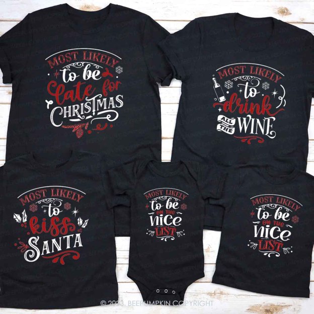 Most Likely To Matching Christmas Joy Group Tees Beepumpkin