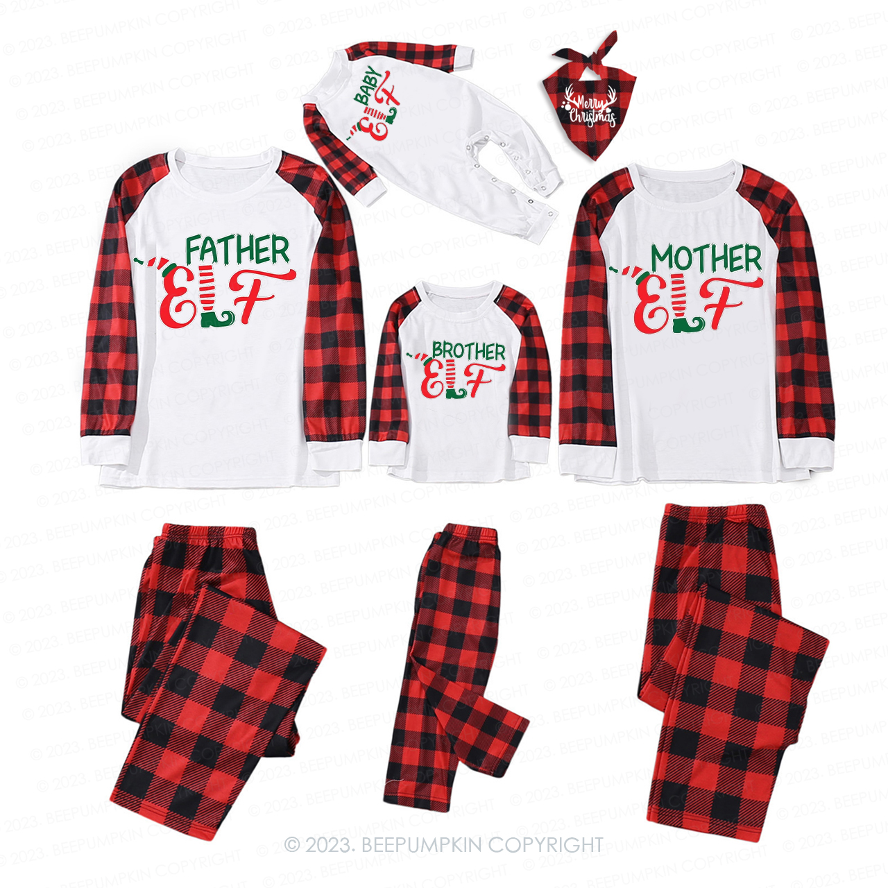 Personalized Matching Christmas ELF Family Pajamas