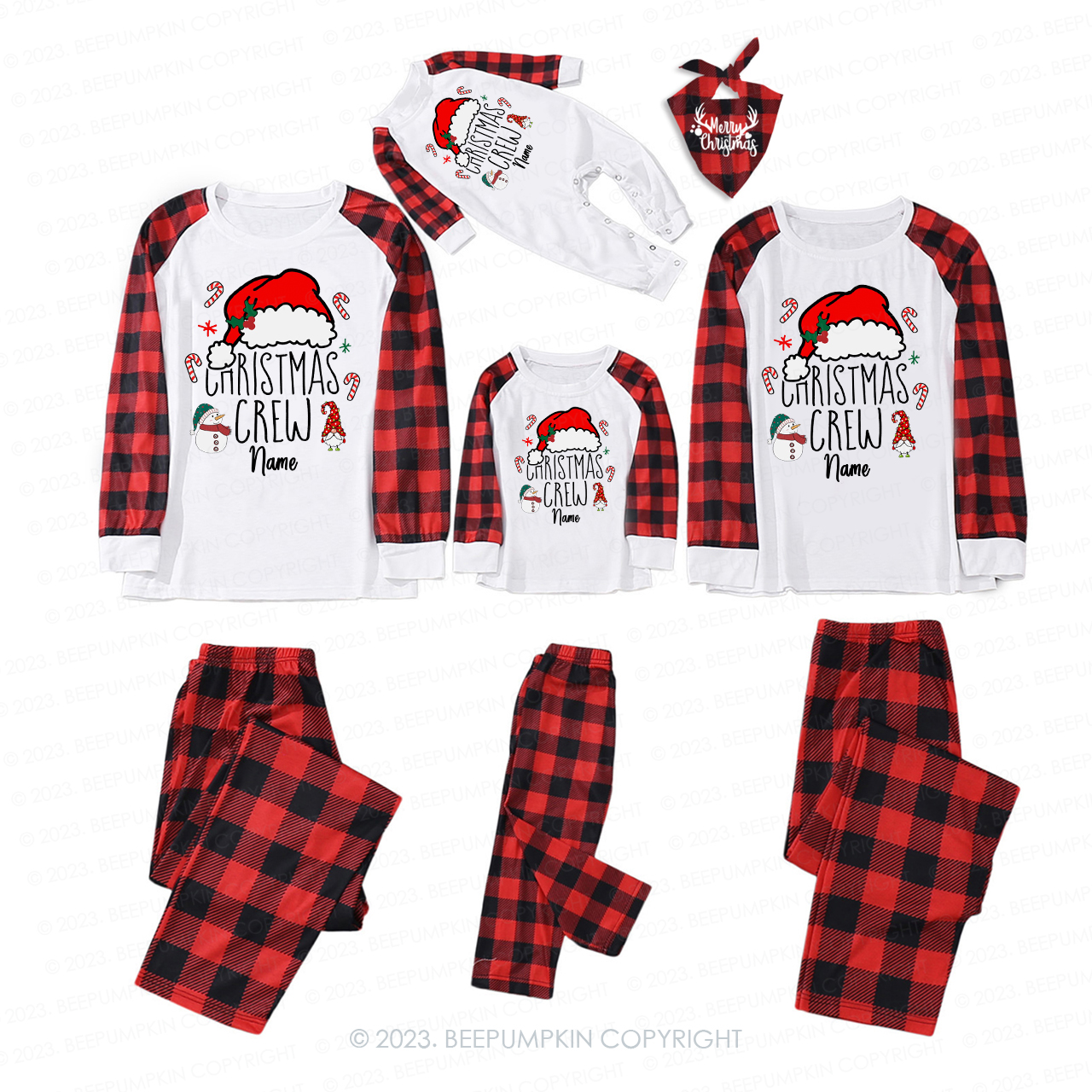 Personalized Christmas Crew Matching Family Christmas Pajamas