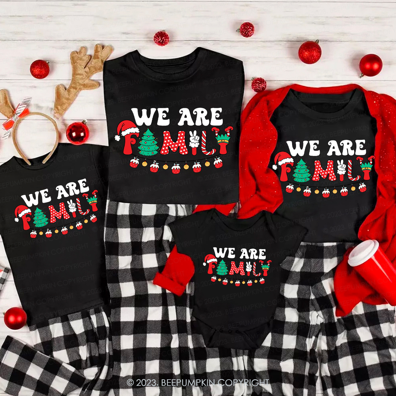 We are Family Christmas 2023 Holiday Matching Shirts