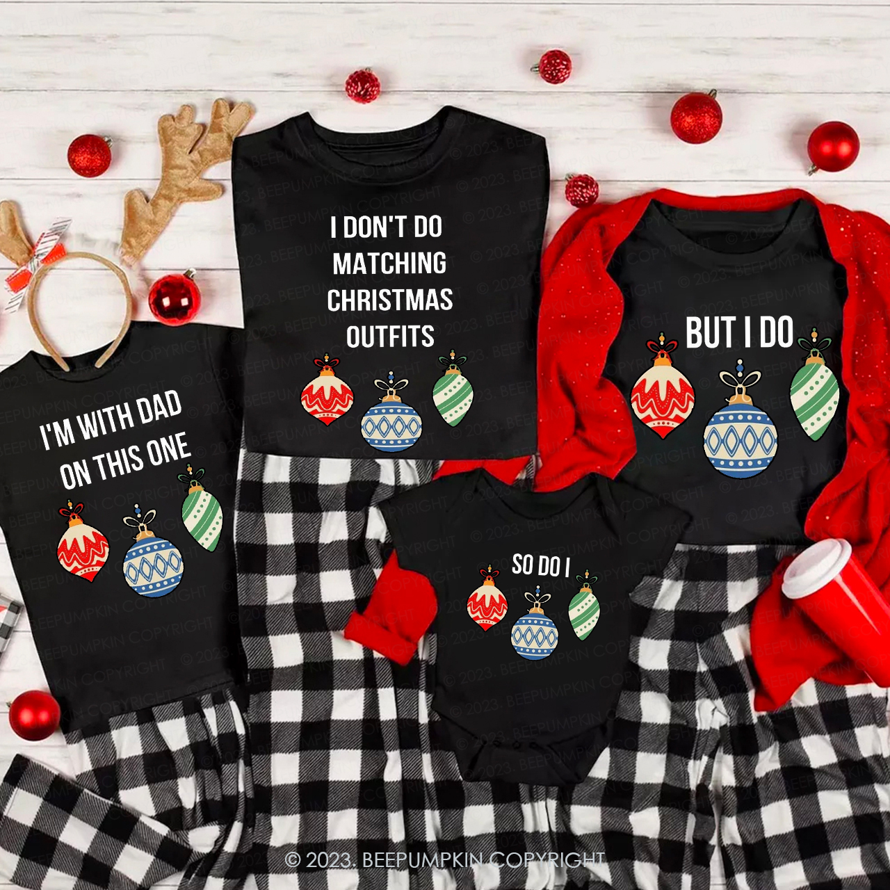 I Don't Do Matching Christmas Outfits 2023 Christmas Family Matching Shirts