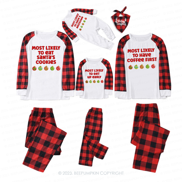 Personalized Most Likely To Funny Christmas Holiday Matching Pajamas