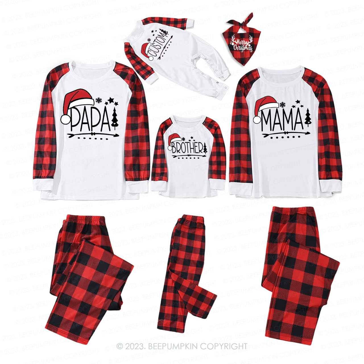 Custom Family Name Christmas Gift Matching Pajamas