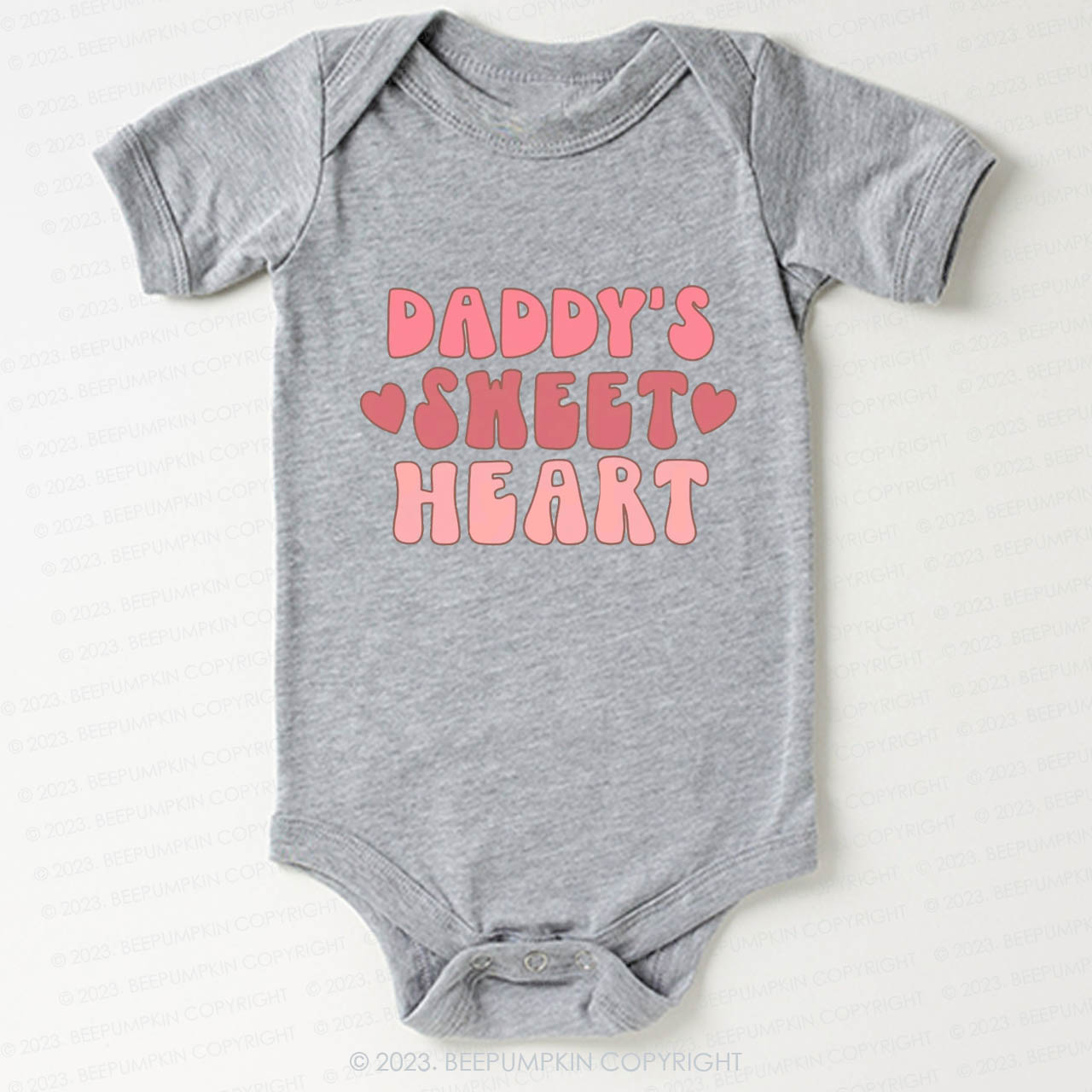 Daddy's Sweet Heart Natural Valentine Bodysuit For Baby