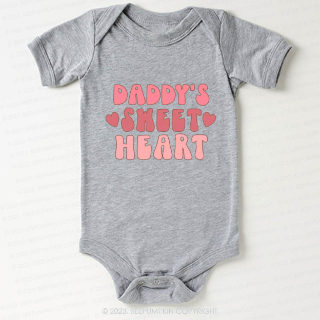 Daddy's Sweet Heart Natural Valentine Bodysuit For Baby