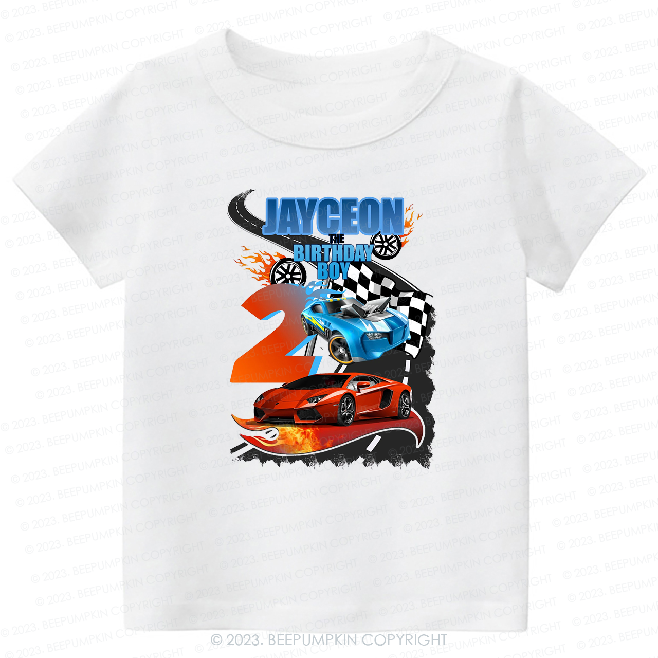 Personalized Birthday Boy Hot Wheels T-Shirt