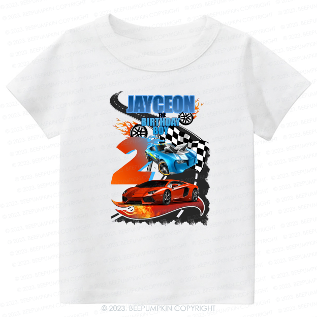 Personalized Birthday Boy Hot Wheels T-Shirt