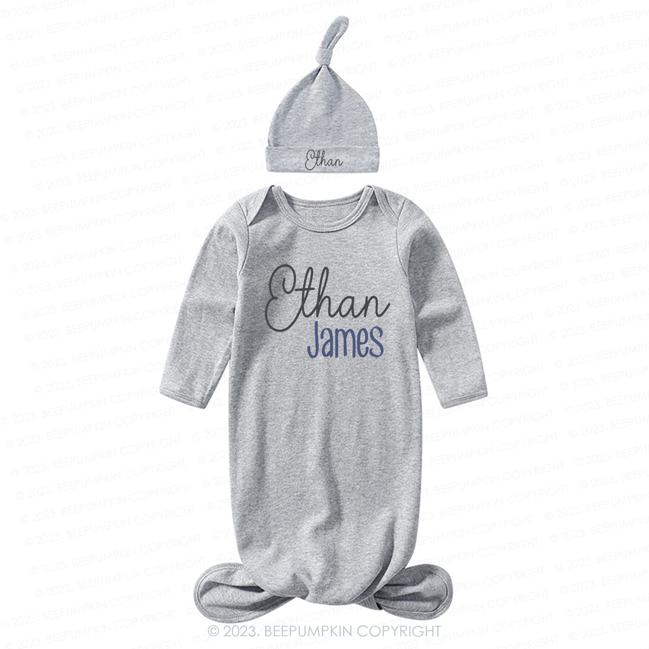  Coming Home Outfit Personalized Knotted Gown Hat Set