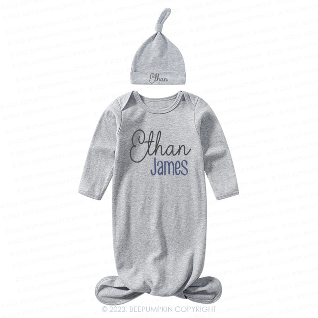  Coming Home Outfit Personalized Knotted Gown Hat Set