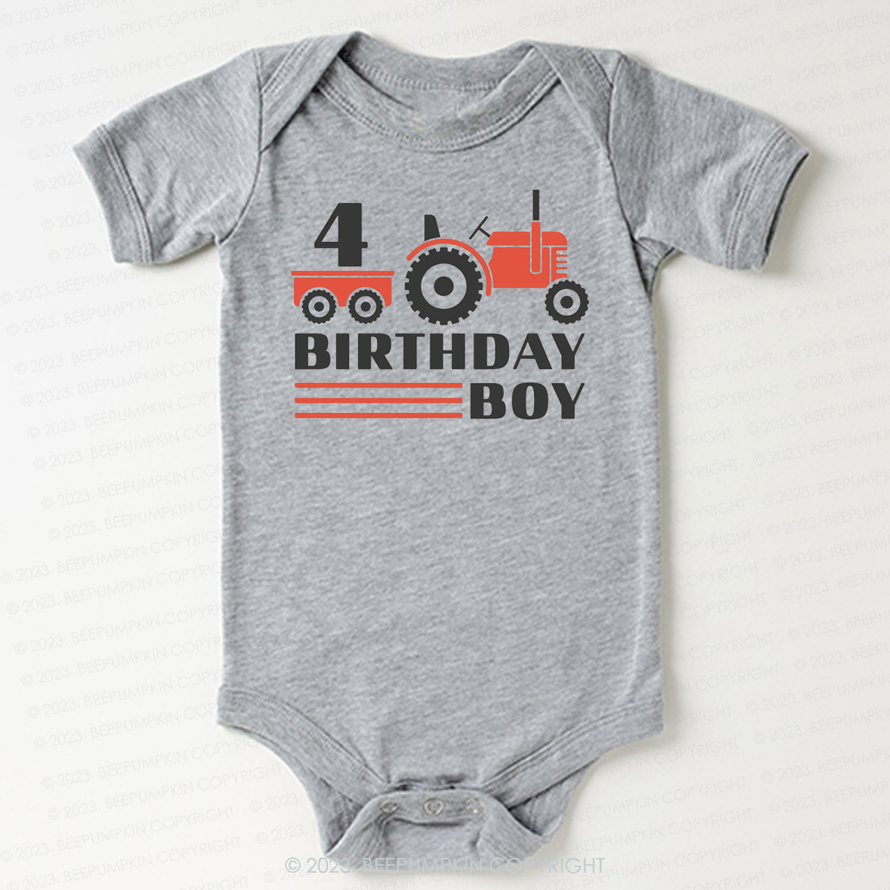 Boy Birthday Tractor Birthday Bodysuit For Baby