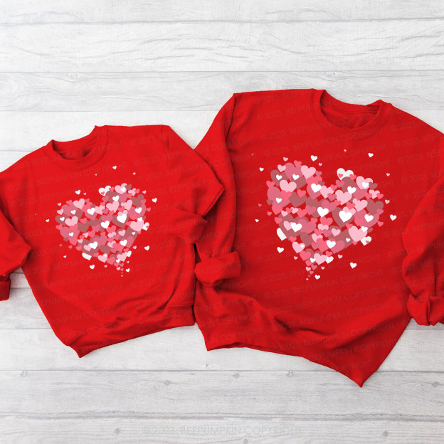 3D Heart Love Valentines Gift For Her Matching Sweatshirt