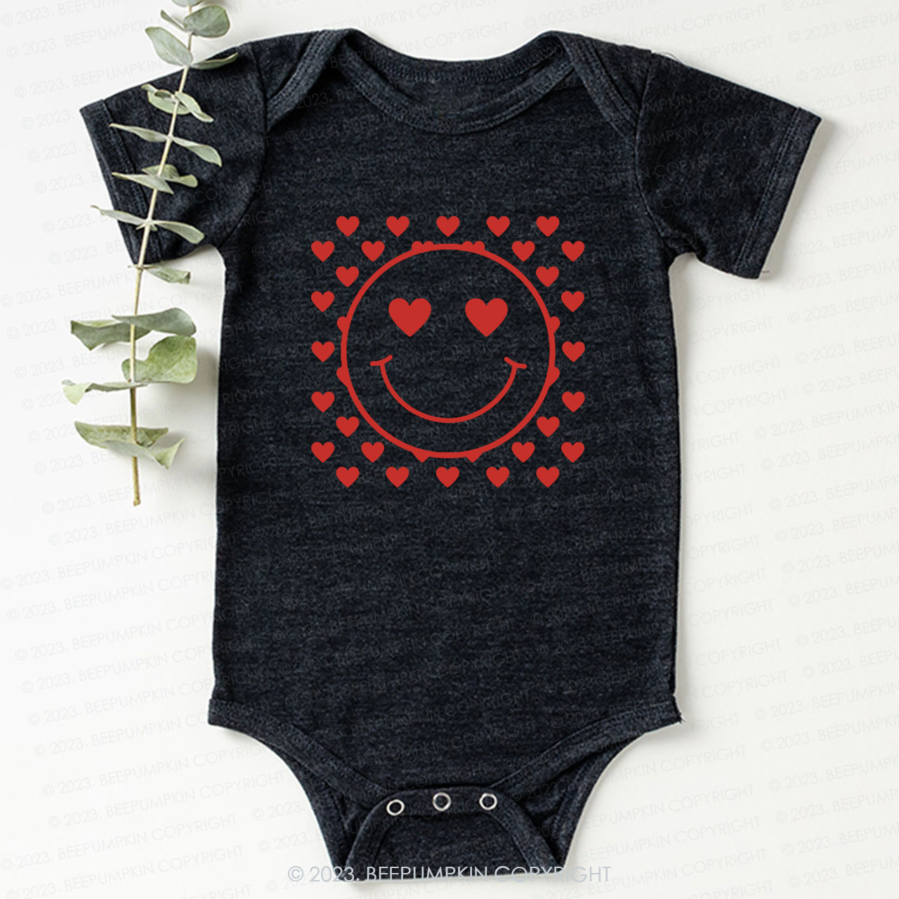 Love Smile Face Valentines Day Bodysuit For Baby