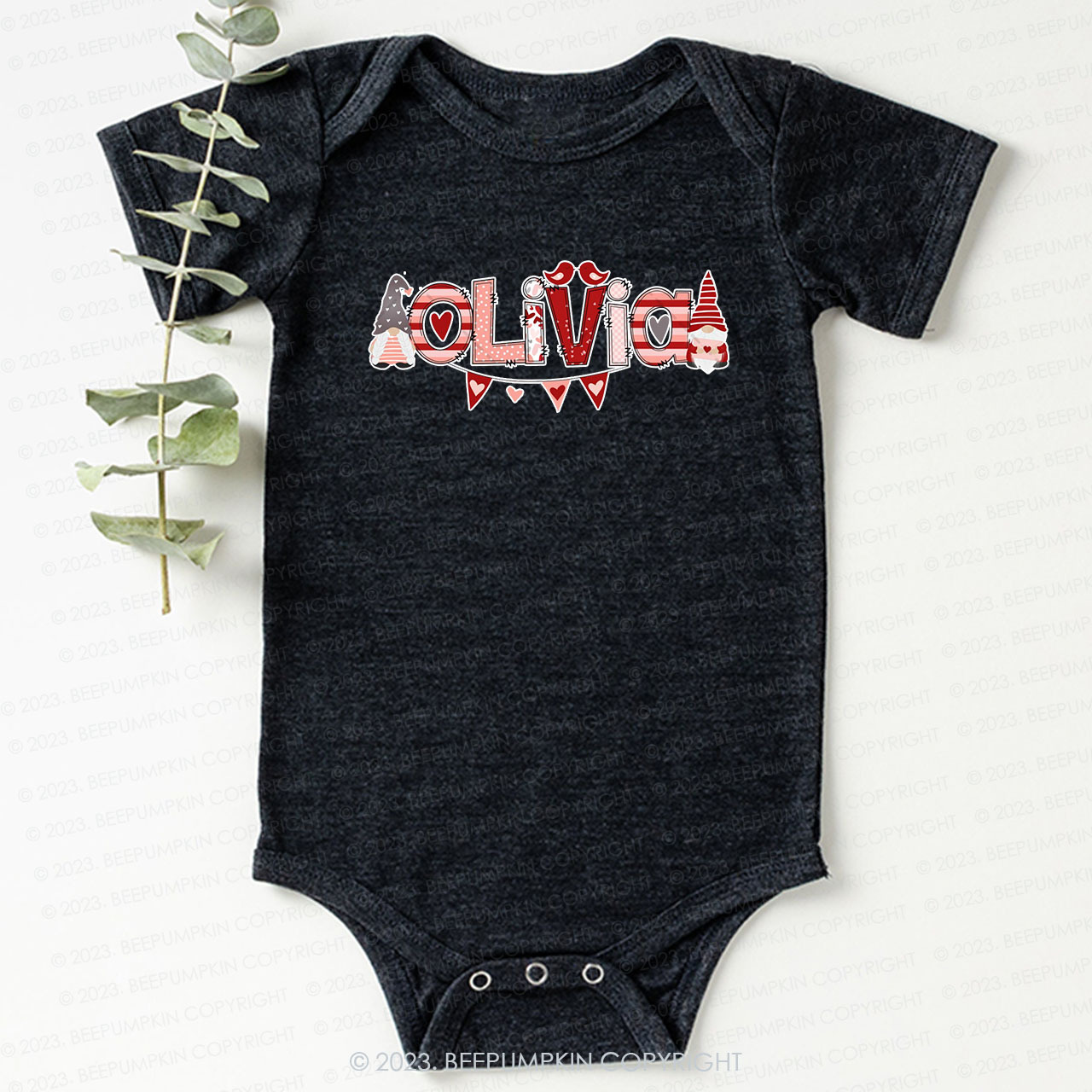 ABCDE Valentine's Day Alphabet Bodysuit For Baby