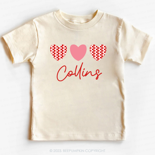Plaid Heart Valentine's Day Kids Tees