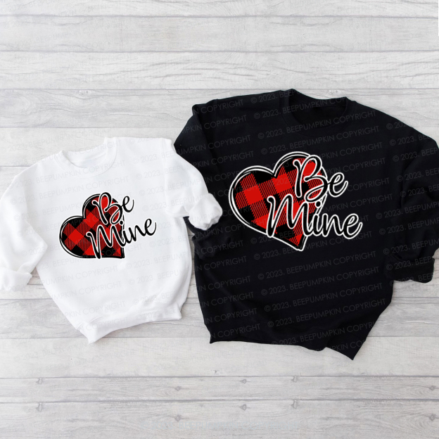 Checkerboard Be Mine Matching Valentine‘s Sweatshirt