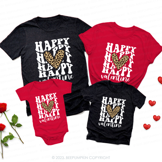 Stacked Happy Matching Valentine‘s Shirts