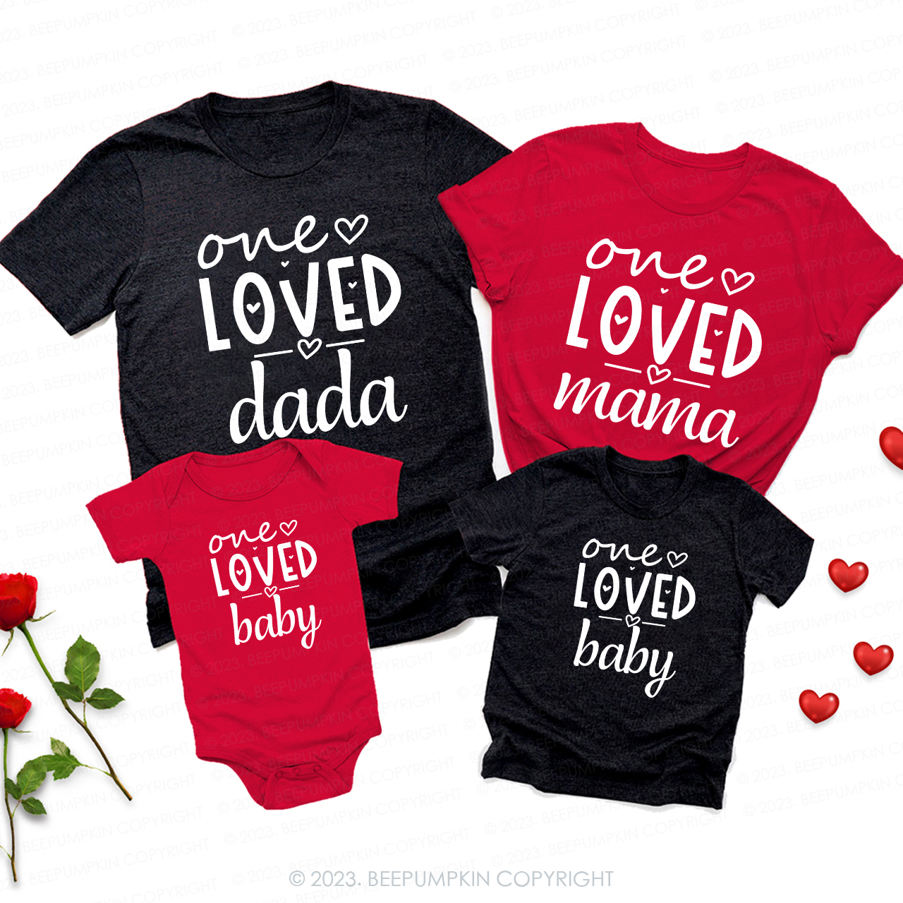 Custom One Loved Family Valentines Day Matching Shirts