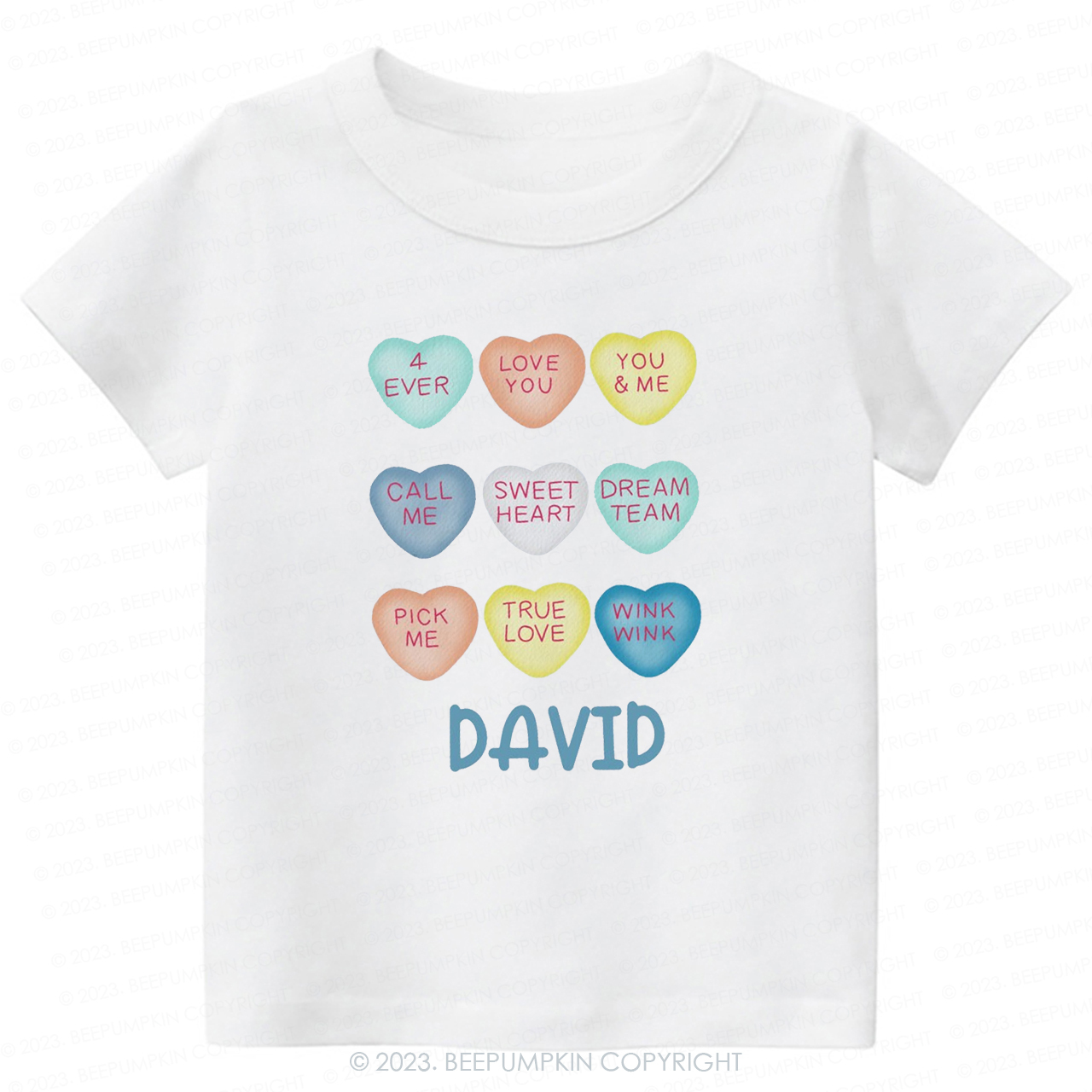 Personalized Colourful Valentine Heart -Toddler Tees