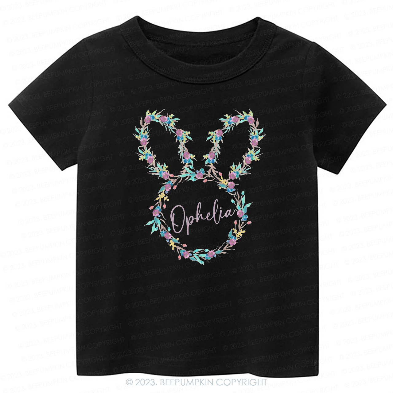 Floral Bunny Head Easter -Toddler Tees