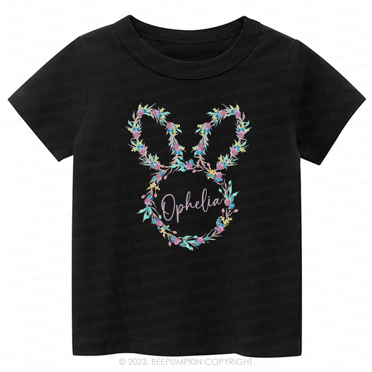 Floral Bunny Head Easter -Toddler Tees
