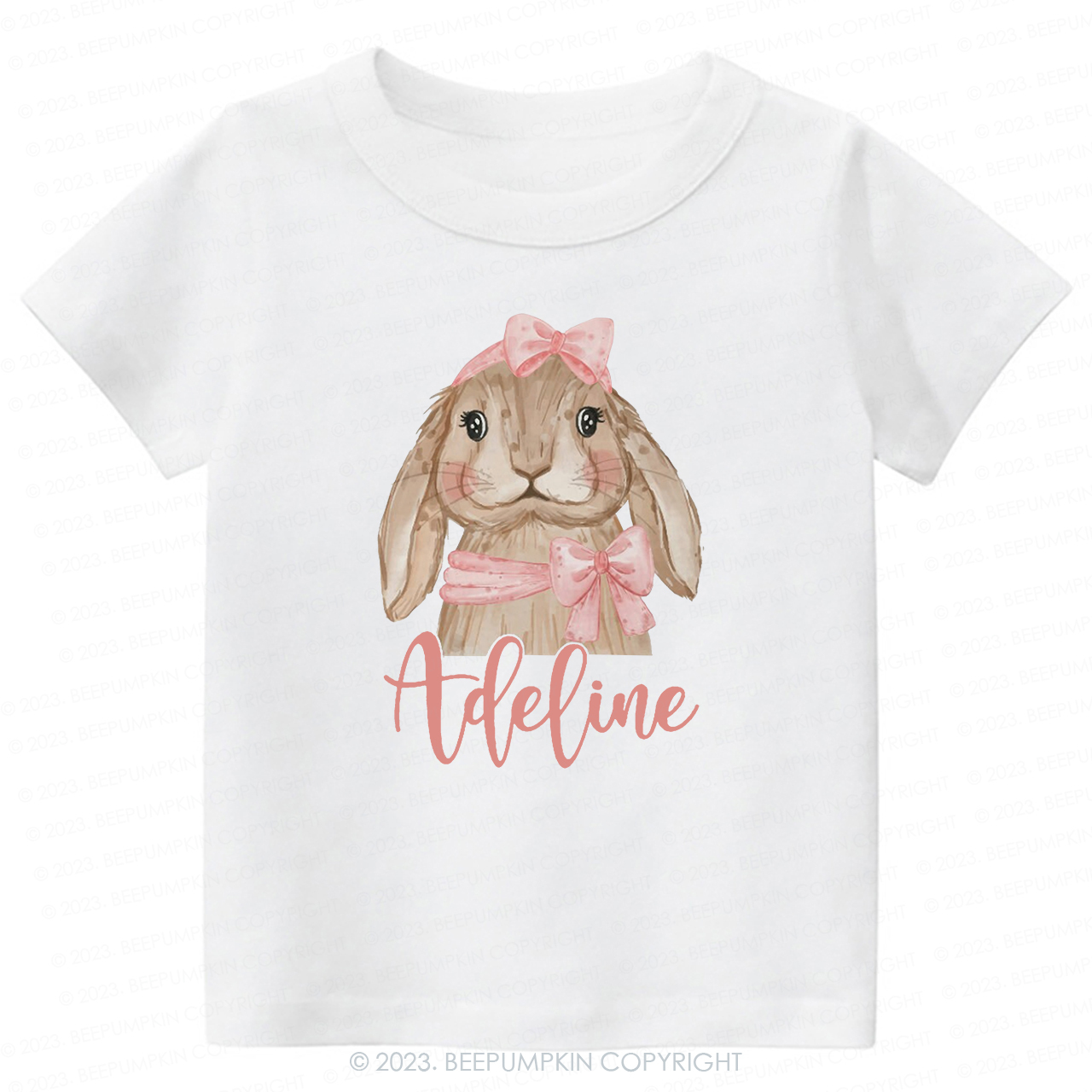 Easter Pink Bow Bunny -Toddler Tees
