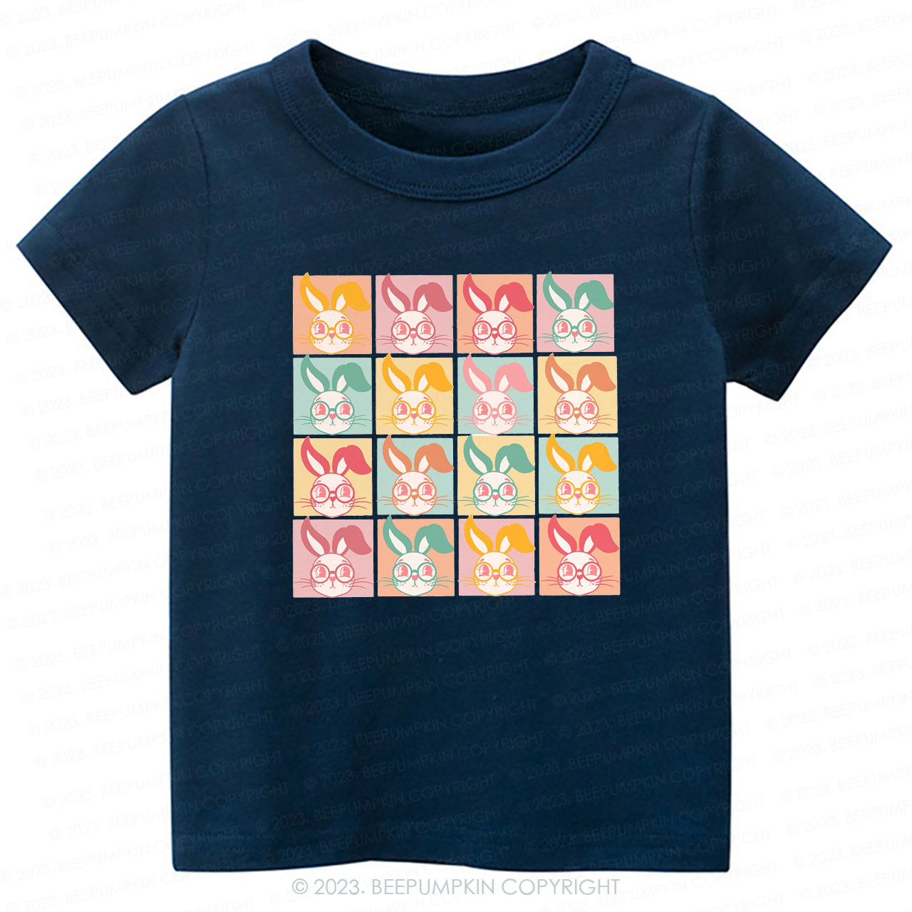 Checkered Bunny Kids Retro -Toddler Tees