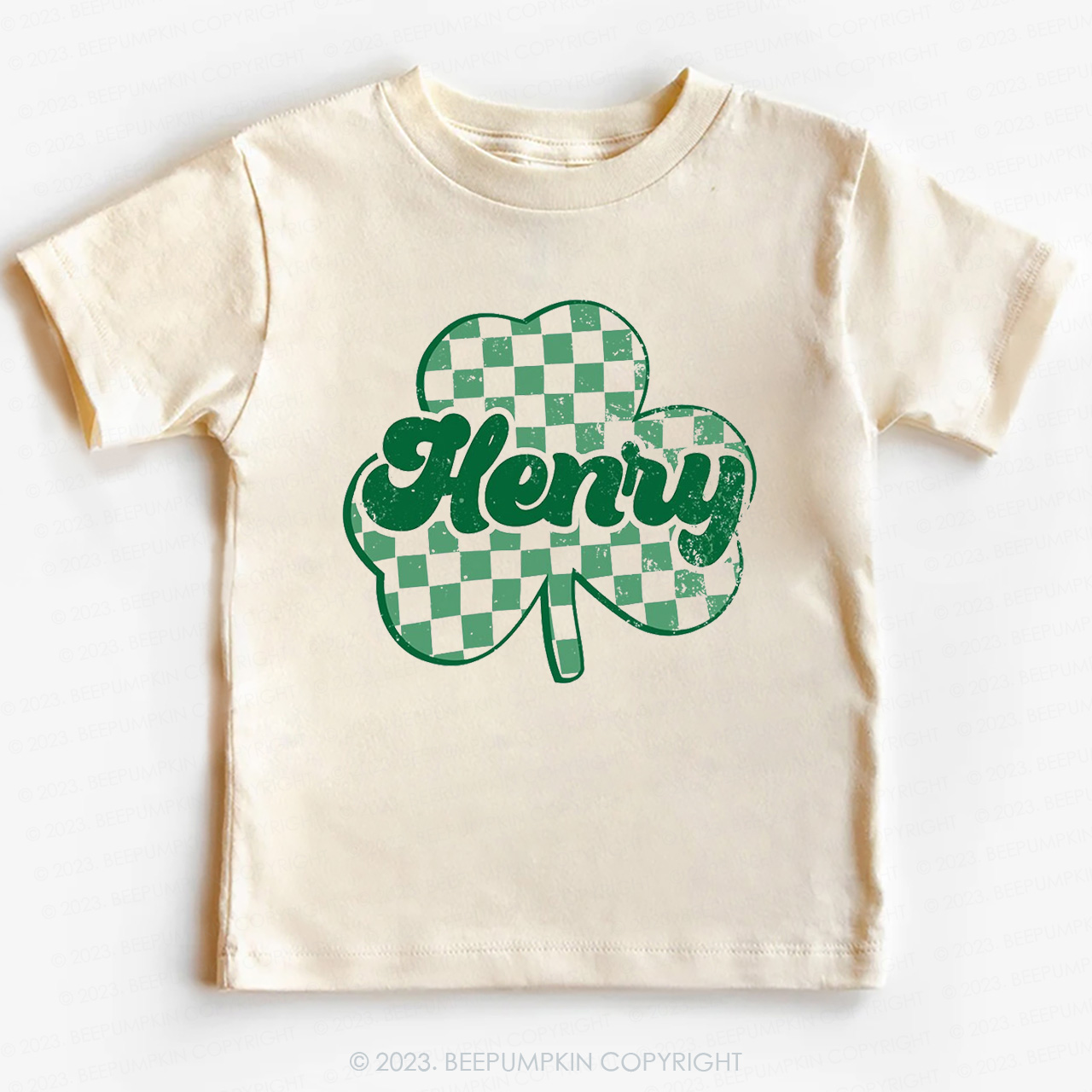 Clover Leaf with Name -Toddler&Kids Tees For St.Patricks day