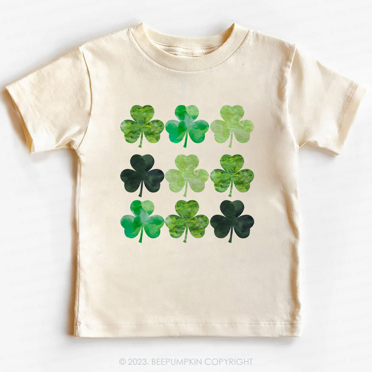 Watercolor Clovers St.Patricks Day-Toddler&Kids Tees 