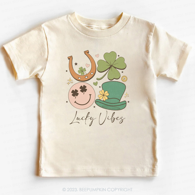 Lucky Vibes St.Patricks Day-Toddler&Kids Tees