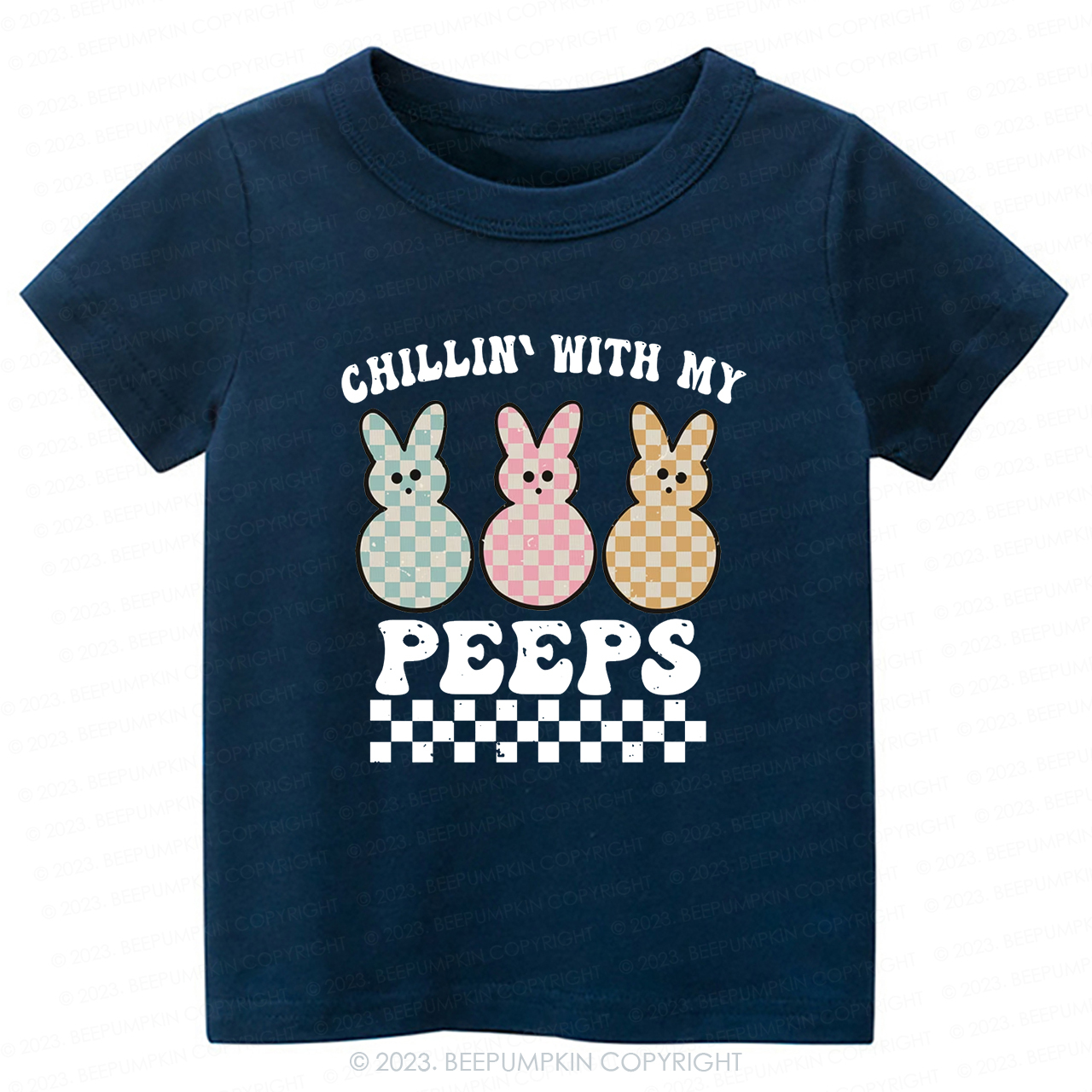 Retro Kids Easter Shirt - Chillin' With My Peeps