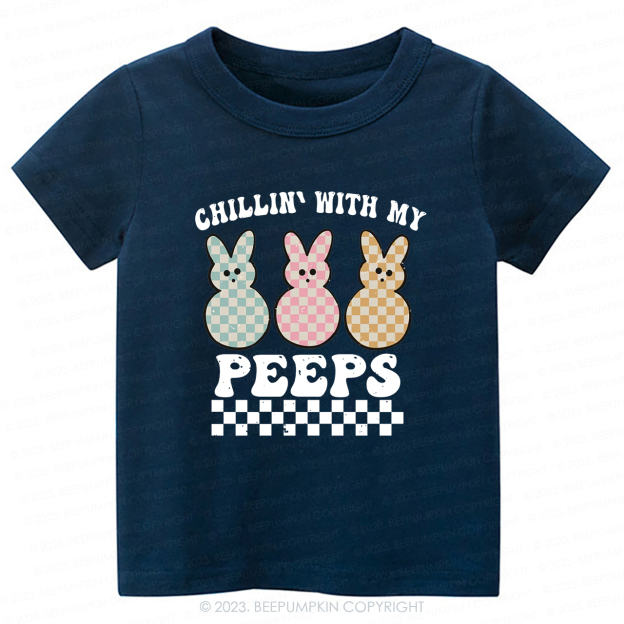 Retro Kids Easter Shirt - Chillin' With My Peeps