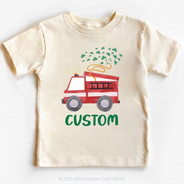 Firetruck Shamrock St.Patricks Day -Toddler Tees