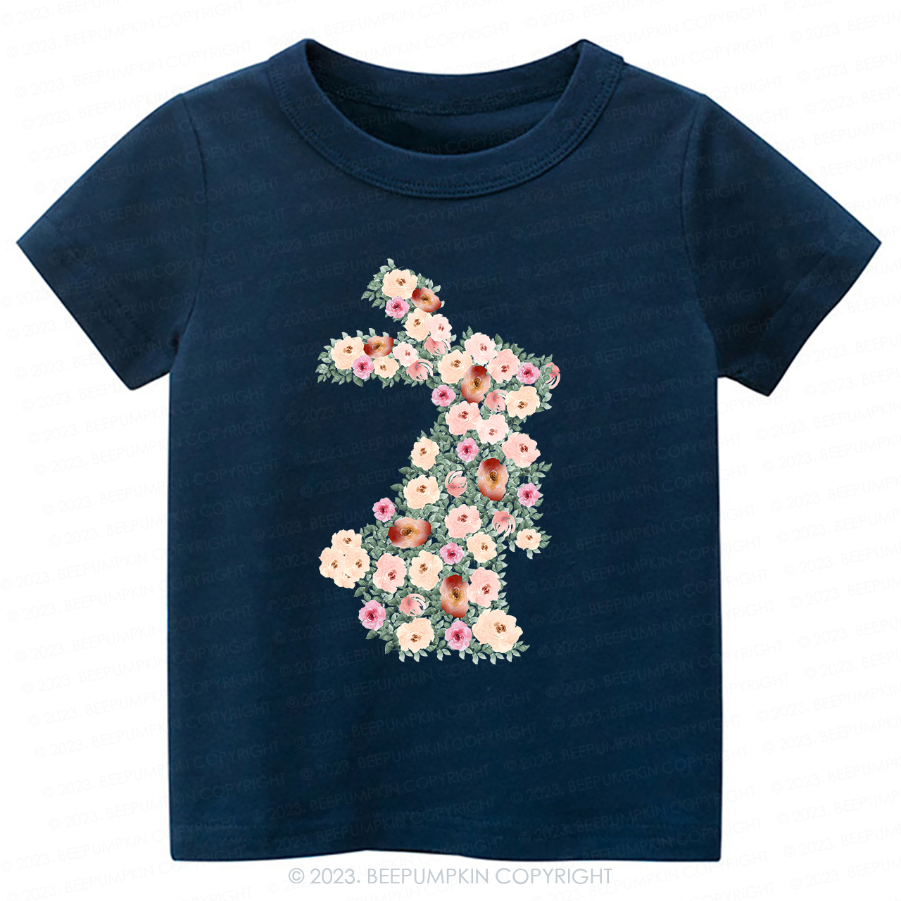 Spring Floral Bunny Easter-Toddler Tees