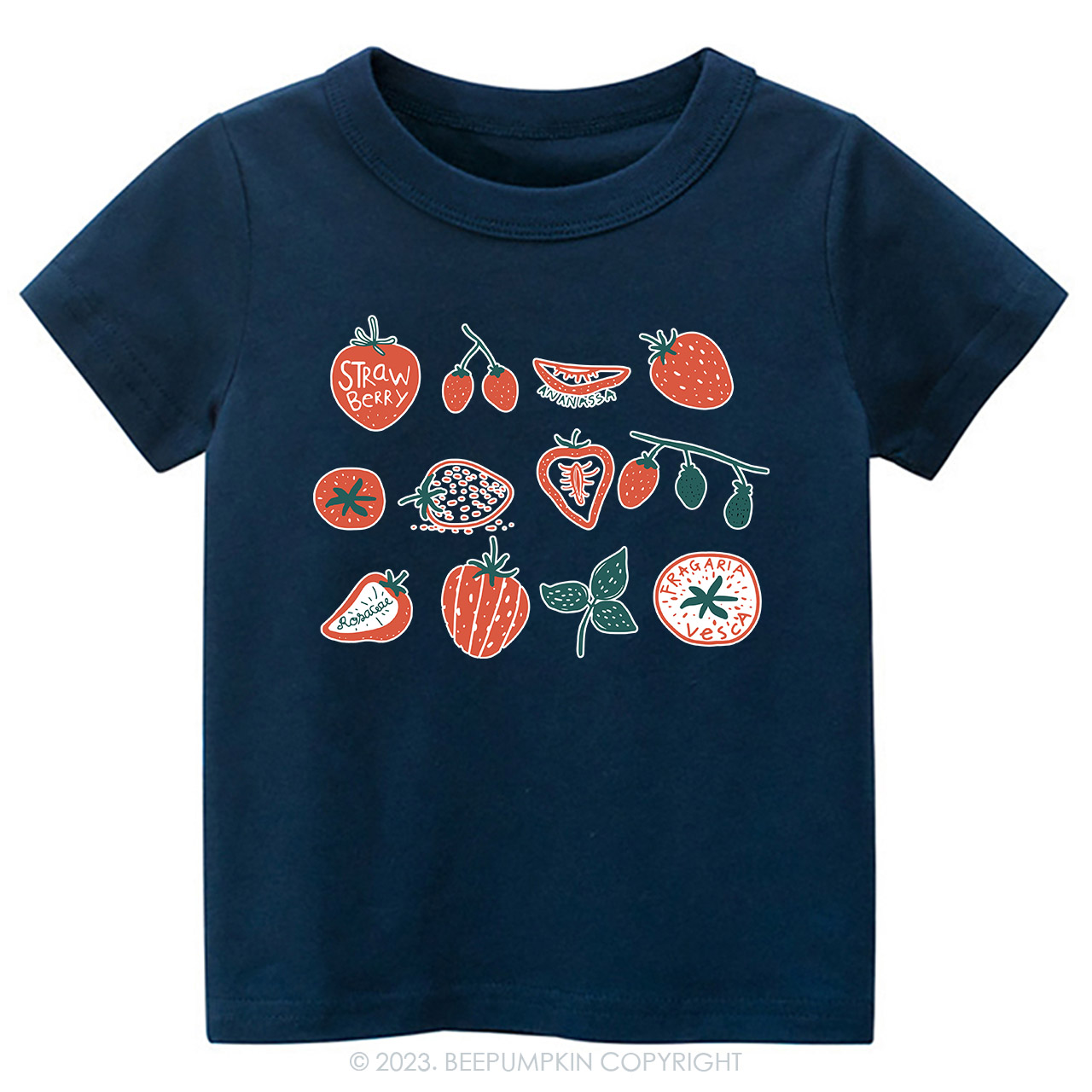 Strawberry Kids Retro Natural Toddler Tees