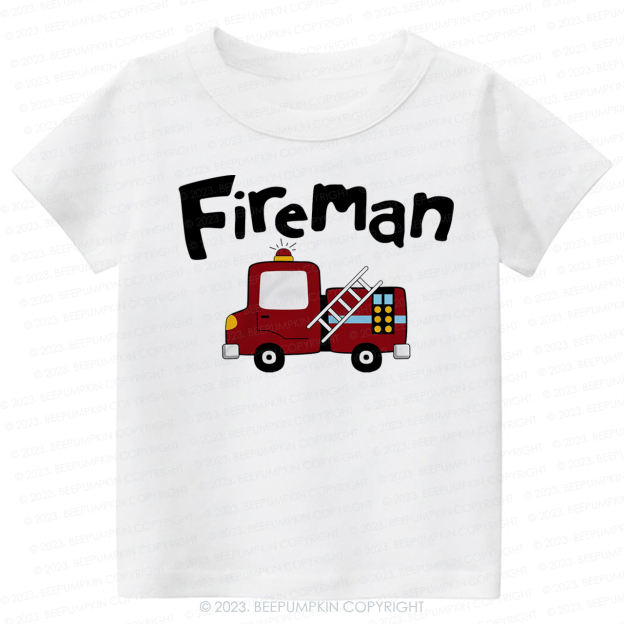 Firefighter And Fire Truck -Toddler Tees