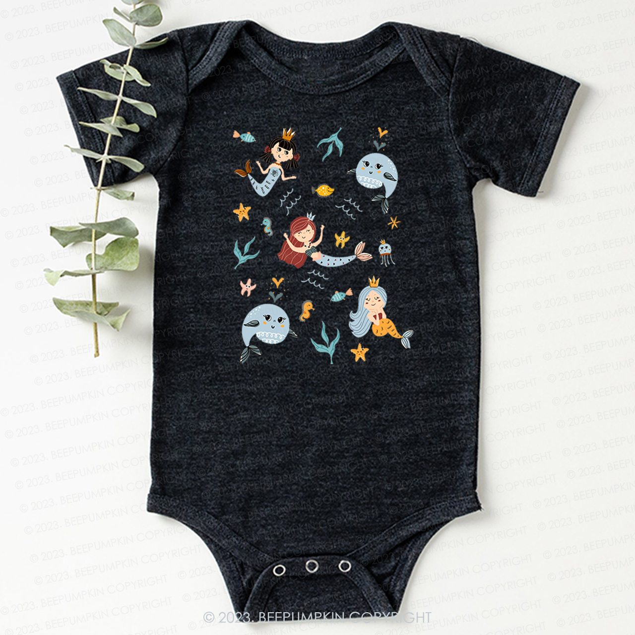 Cute Mermaid  Girl Beach Bodysuit For Baby