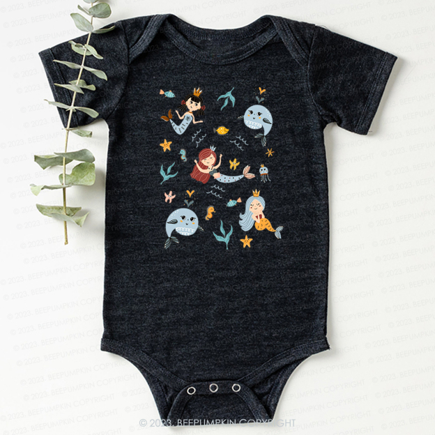 Cute Mermaid  Girl Beach Bodysuit For Baby