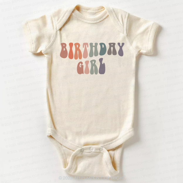 Birthday Girl Cute Retro Bodysuit For Baby