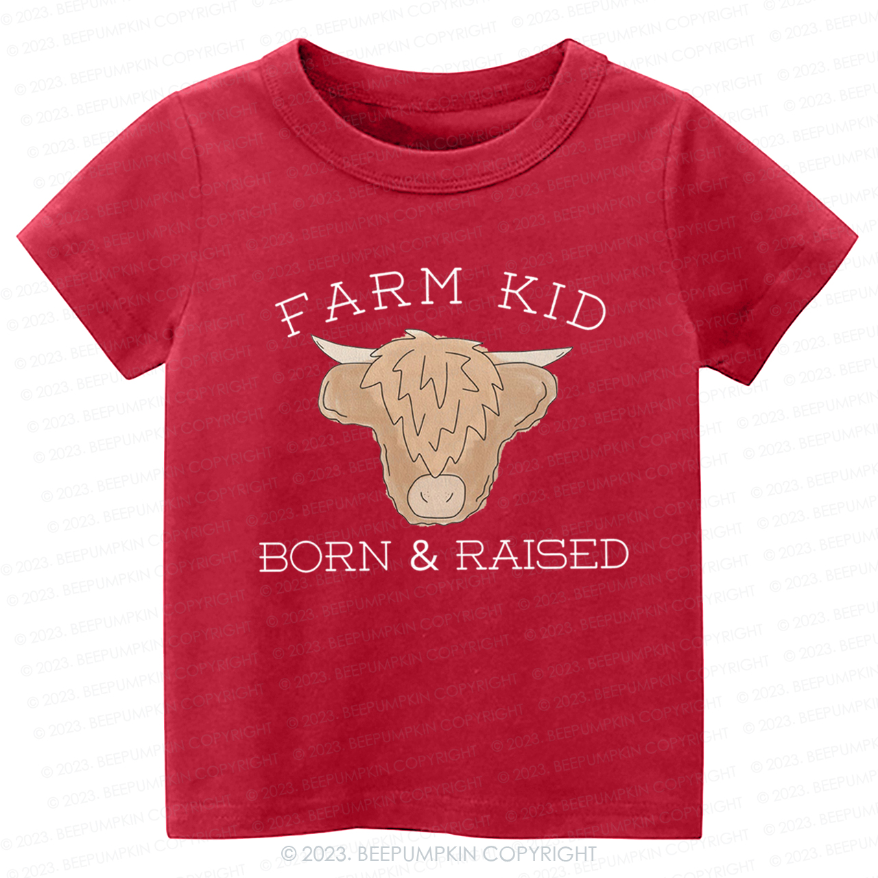 Farm Kid Born And Raised Kids Shirt
