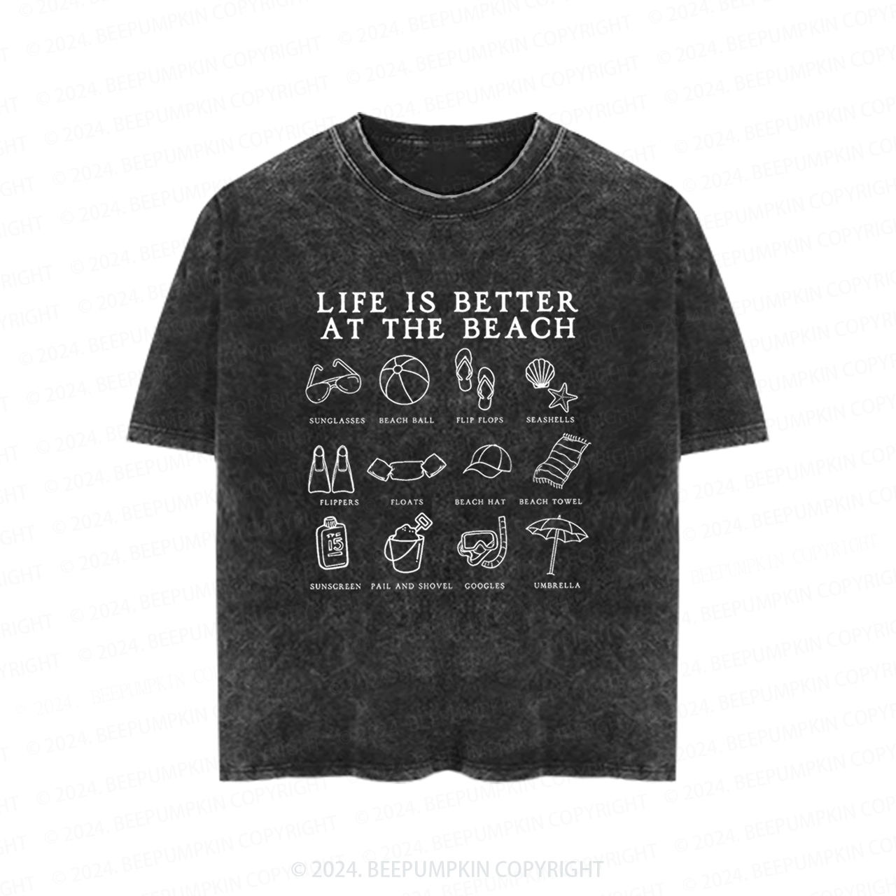 Life Is Better At The Beach Toddler&Kids Washed Tees         