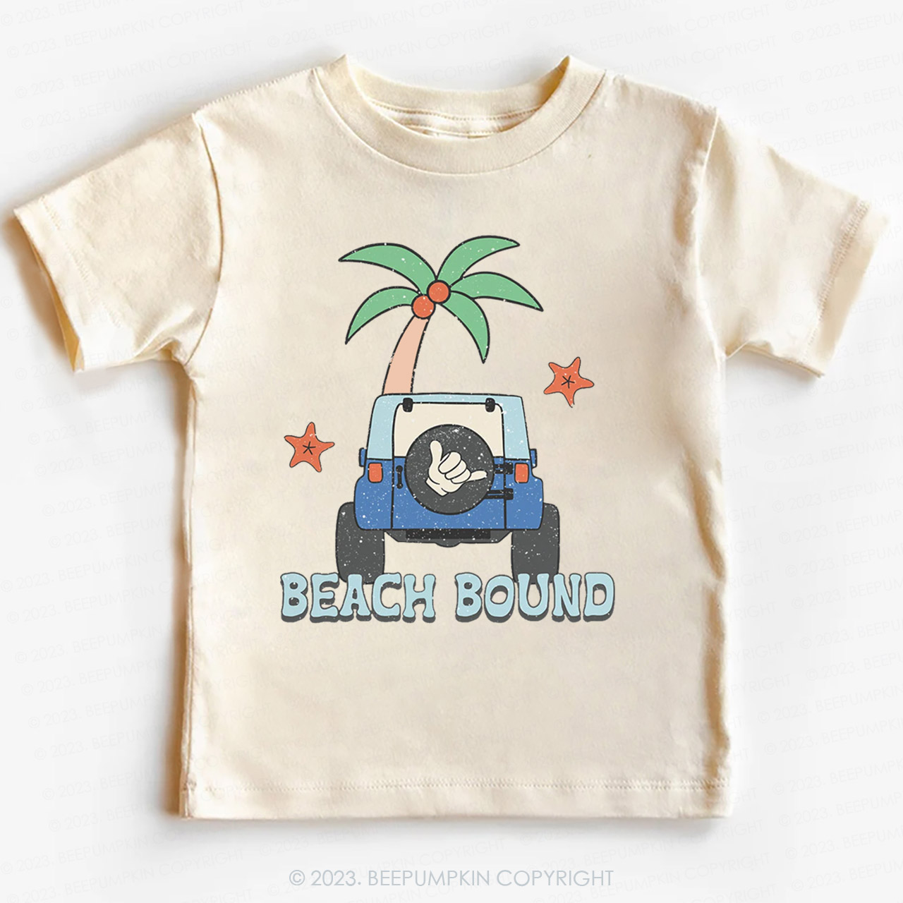 Beach Bound Car And Tree Kids Shirt
