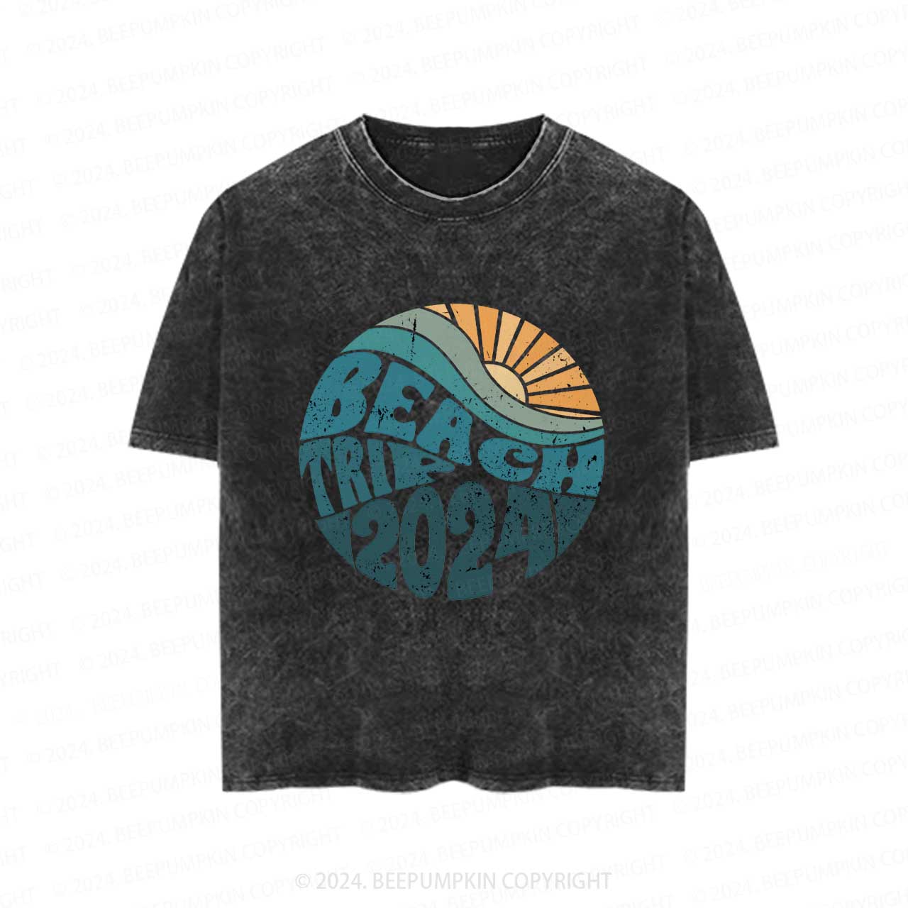 Beach Trip 2024 Toddler&Kids Washed Tees         