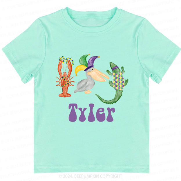 Personalized Mardi Gras Toddler&Kids Tees