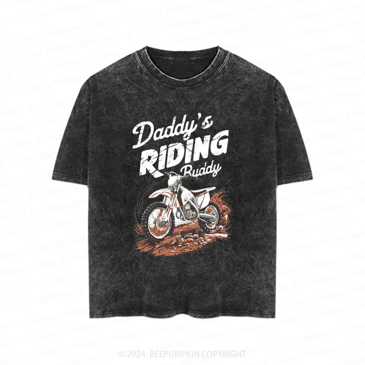 Retro Dirt Bike Toddler&Kids Washed Tees          