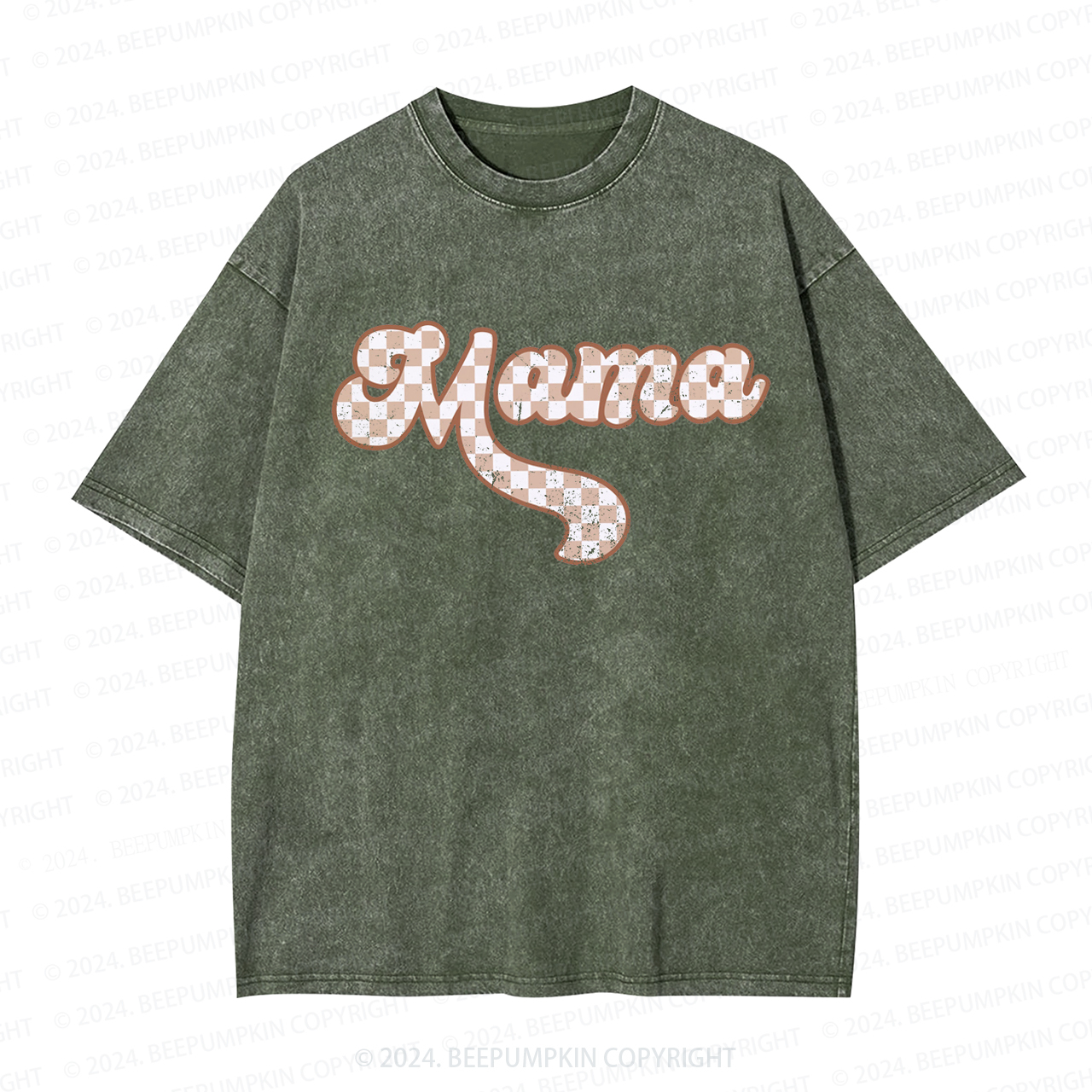 Checkered Mama Retro Mama Washed T-Shirts 