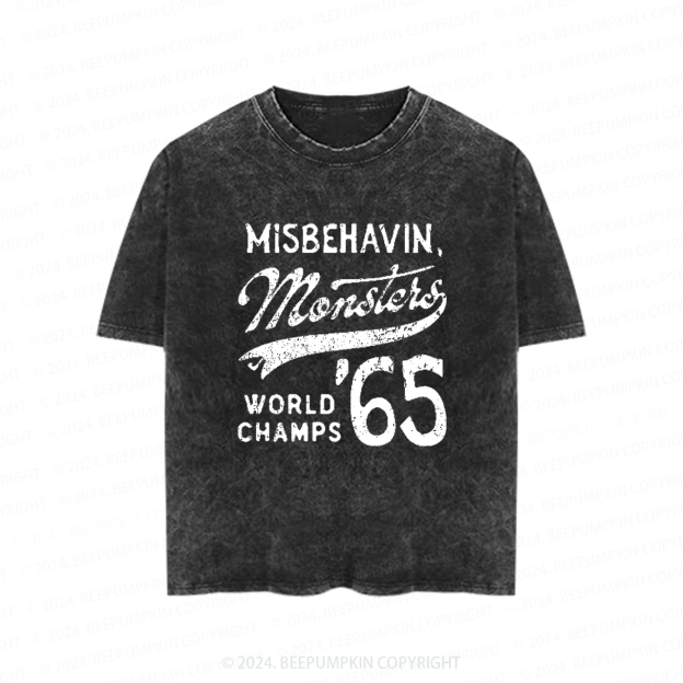 Misbehavin' Monsters Toddler&Kids Washed Tees          