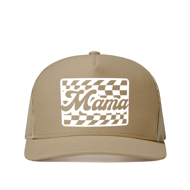 Checkerboard Mom Mama Trucker Hat